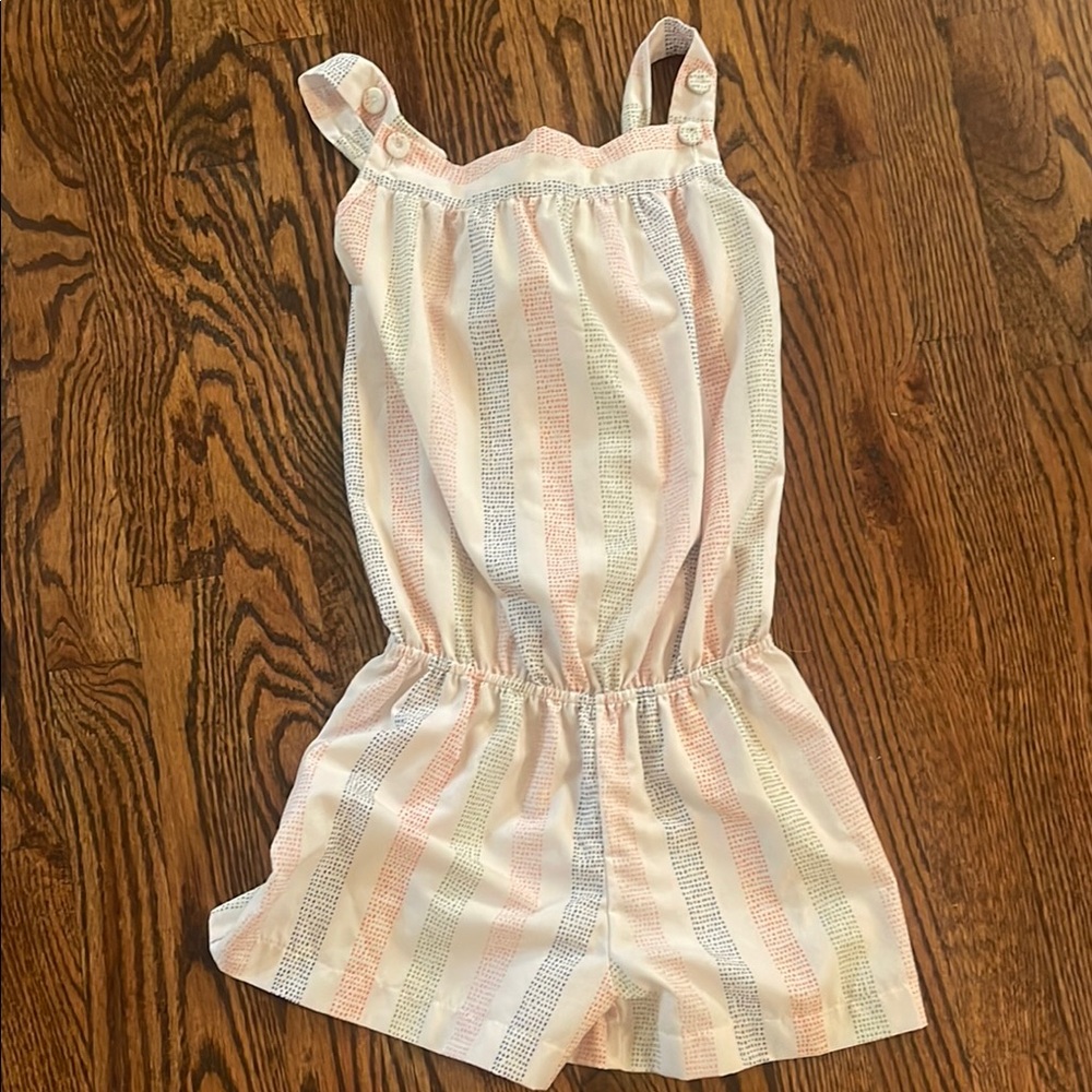 Striped Pink and White Kids Romper